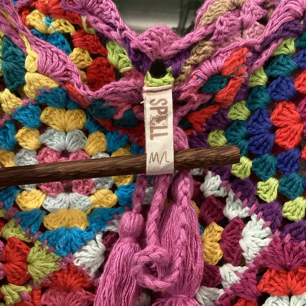 SPELL and the Gypsy Carnaby Colorful Crochet Crop Top M/L - Picture 10 of 16